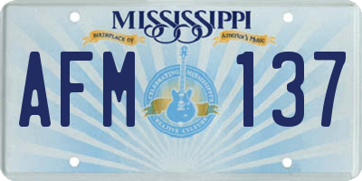 MS license plate AFM137