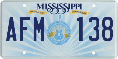 MS license plate AFM138