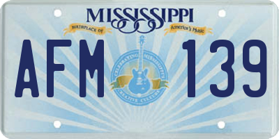 MS license plate AFM139