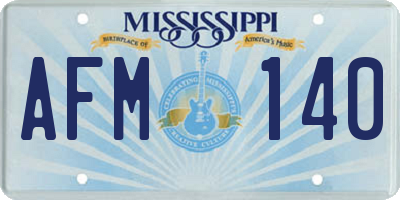 MS license plate AFM140