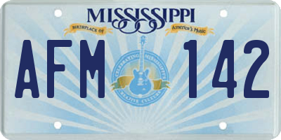 MS license plate AFM142