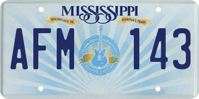 MS license plate AFM143