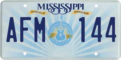 MS license plate AFM144