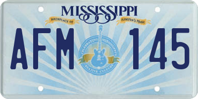 MS license plate AFM145