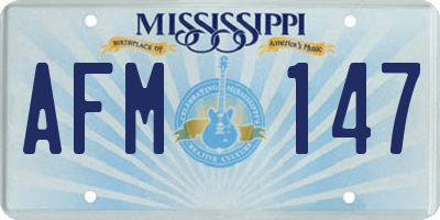 MS license plate AFM147