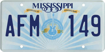 MS license plate AFM149