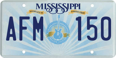 MS license plate AFM150