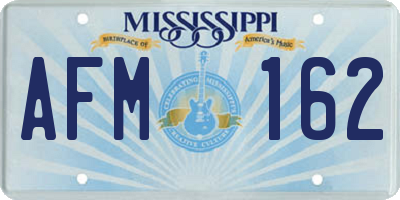 MS license plate AFM162
