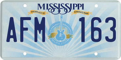 MS license plate AFM163