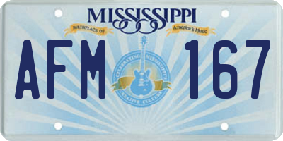 MS license plate AFM167