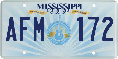 MS license plate AFM172