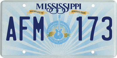 MS license plate AFM173