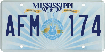 MS license plate AFM174