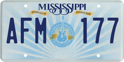 MS license plate AFM177