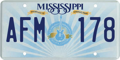 MS license plate AFM178