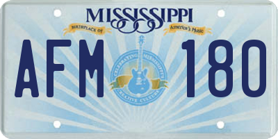 MS license plate AFM180