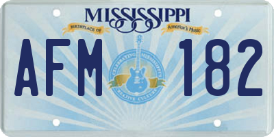 MS license plate AFM182