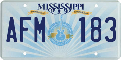MS license plate AFM183