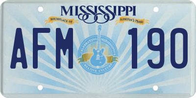 MS license plate AFM190