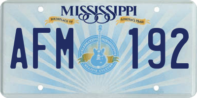 MS license plate AFM192