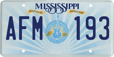 MS license plate AFM193