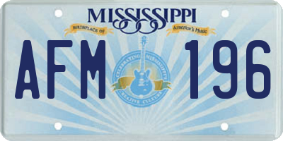 MS license plate AFM196