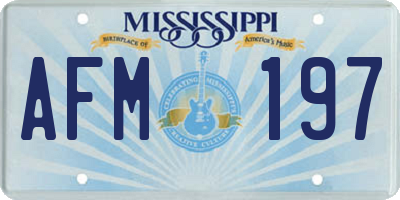 MS license plate AFM197