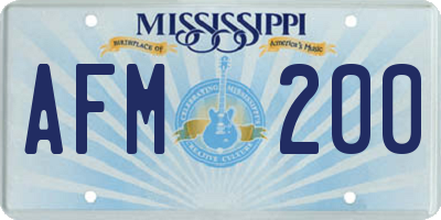 MS license plate AFM200