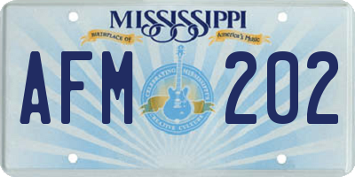 MS license plate AFM202