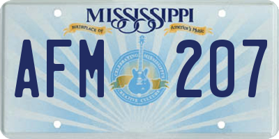 MS license plate AFM207