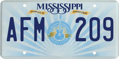 MS license plate AFM209