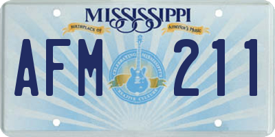 MS license plate AFM211