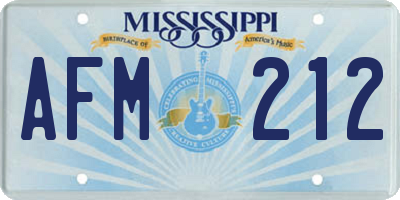 MS license plate AFM212