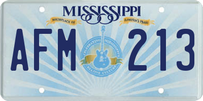 MS license plate AFM213