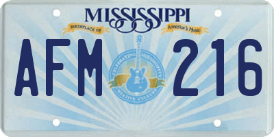 MS license plate AFM216