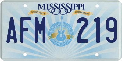 MS license plate AFM219