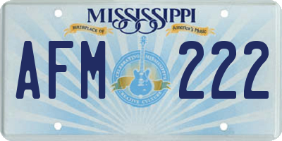 MS license plate AFM222