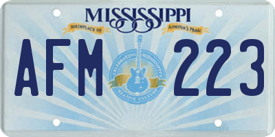 MS license plate AFM223