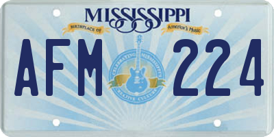 MS license plate AFM224