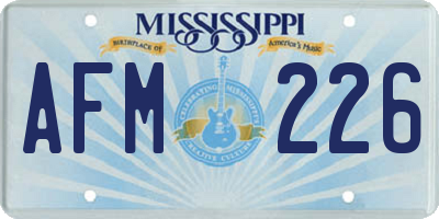 MS license plate AFM226