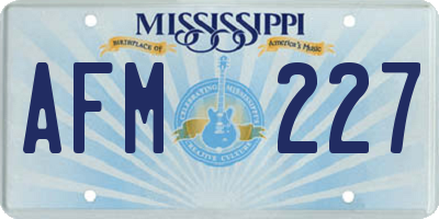 MS license plate AFM227