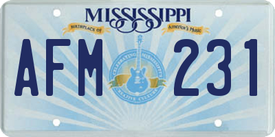 MS license plate AFM231