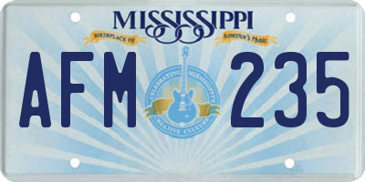 MS license plate AFM235