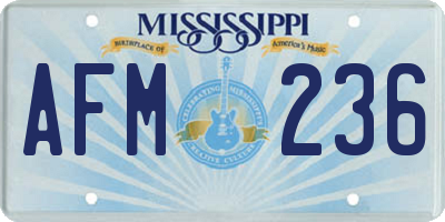 MS license plate AFM236