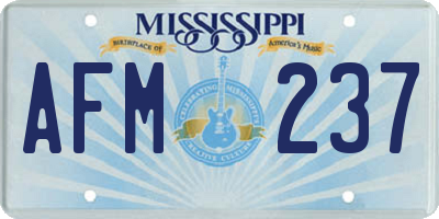 MS license plate AFM237