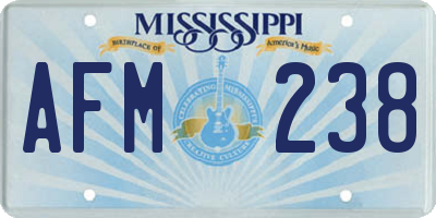 MS license plate AFM238