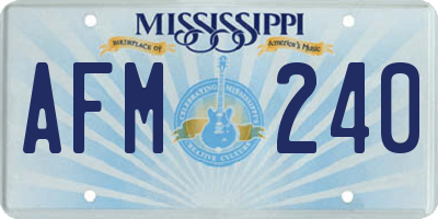 MS license plate AFM240