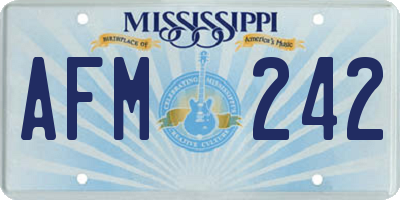 MS license plate AFM242