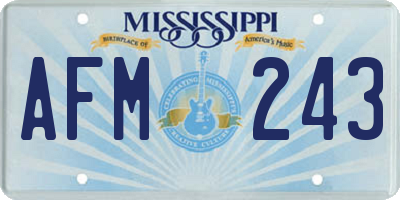 MS license plate AFM243