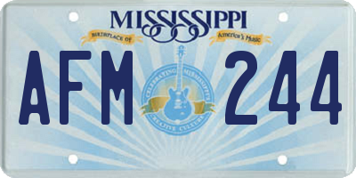 MS license plate AFM244